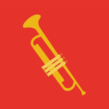Herhangi bir tasarım için düz stil trompet simgesi