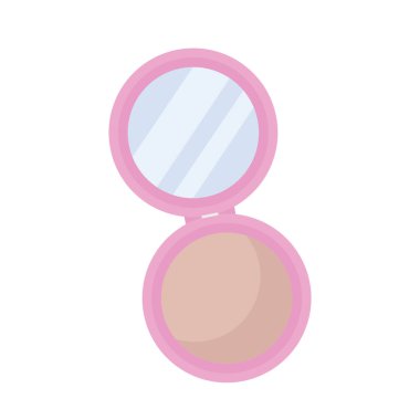 Beyaz arka planda yüz pudrası. vektör illüstrasyonu