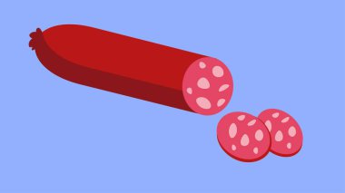 Sosis ikonu. Beyaz arkaplanda izole edilmiş web tasarımı için vektör simgeleri