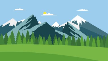 Dağlı ve ormanlı dağ manzarası