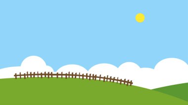 Gökyüzü ile güzel yeşil alan 