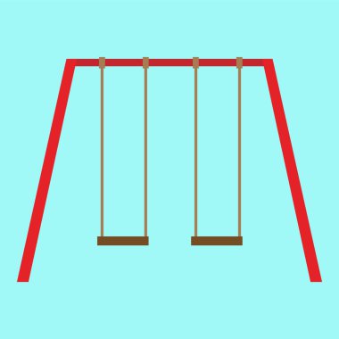 Bir oyun alanı salıncak simgesinin vektör çizimi