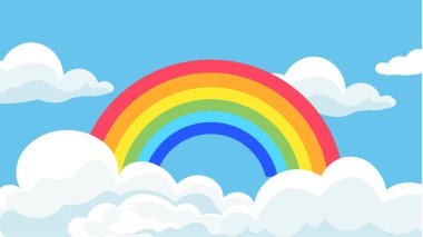 Bulutlu gökkuşağı, vektör çizimi