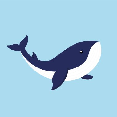 Tatlı bir karikatür balinasının vektör çizimi