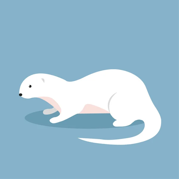 Cute Arctic Weasel Icon Vector Illustration — Stockový vektor