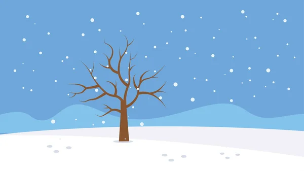 Paisagem Inverno Com Neve Árvores — Vetor de Stock