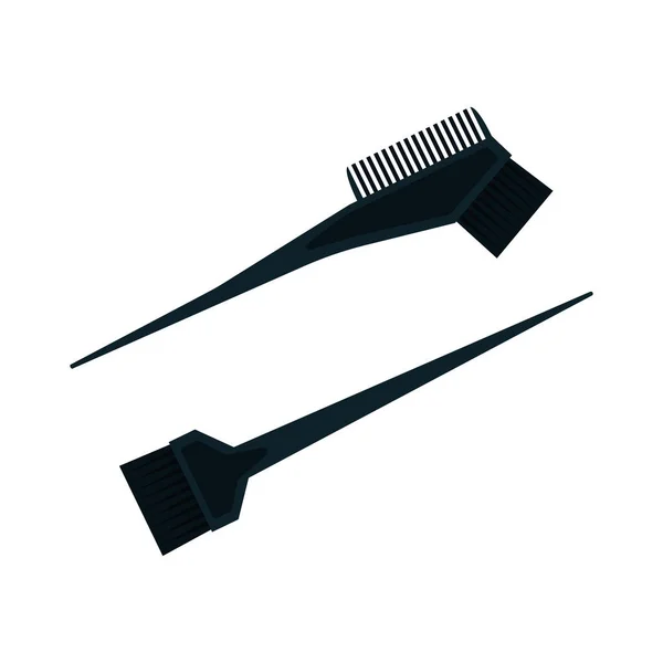 Brushes Icon Flat Illustration Hairbrushes Vector Logo Design — Stock Vector