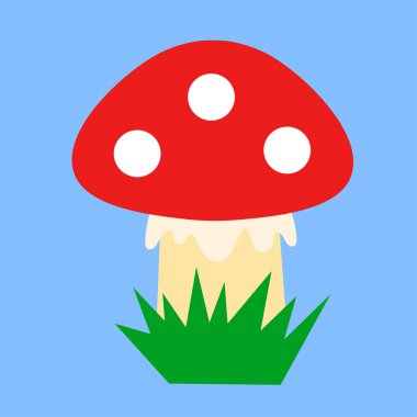 Mantar ikonu. Web için mantar vektör simgelerinin düz çizimi