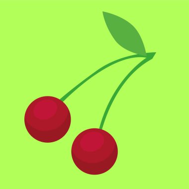 Kiraz ikonu. Web için kiraz vektör simgelerinin basit çizimi