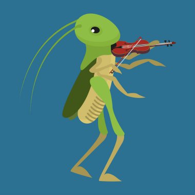 Sevimli bir çizgi film çekirgesinin vektör çizimi 