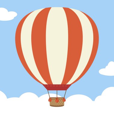 Sıcak hava balonu, vektör illüstrasyonu