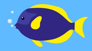 sevimli çizgi balık vektör çizim