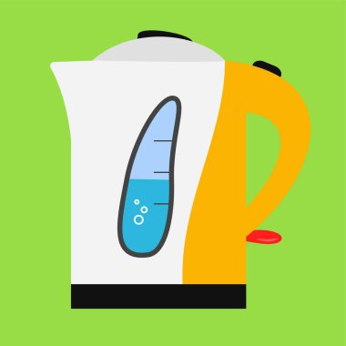 Elektrikli çaydanlık ikonu. Web tasarımı için mutfak gereçleri vektör simgelerinin basit çizimi