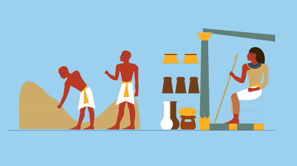 people in the construction, Egyptian vector illustration