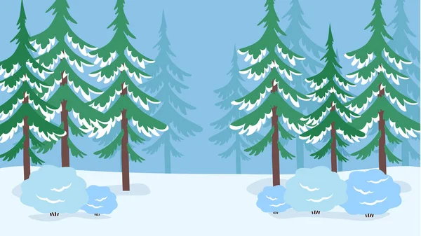 Inverno Com Neve Árvores — Vetor de Stock