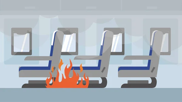 Ateş Isıtma Yanan Tren Vektör Illüstrasyonu — Stok Vektör