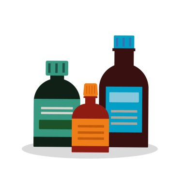 Kapaklı ilaç şişeleri, illüstrasyon