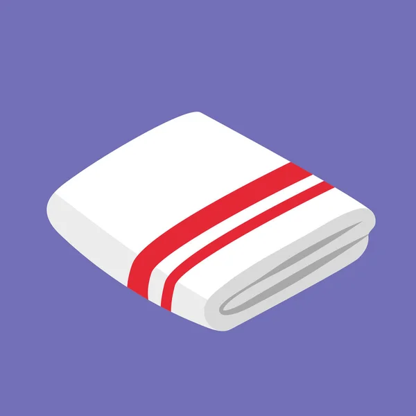 白色毛巾 红色条纹折叠 — 图库照片
