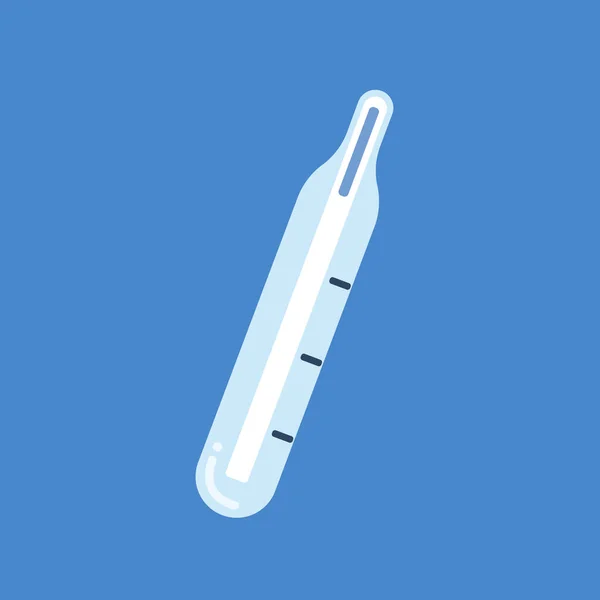 Glass mercury thermometer, illustration, vector