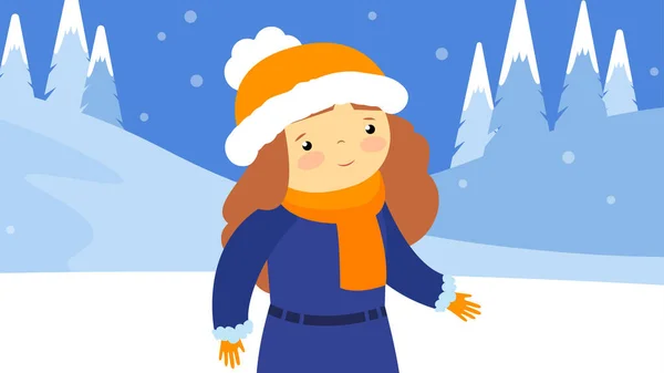 illustration of woman wearing winter outfit