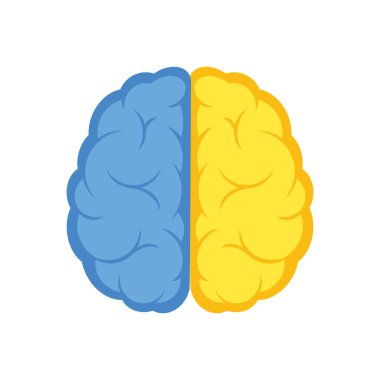 Beyin simgesi çizimi, Ukrayna bayrağı renkleri 