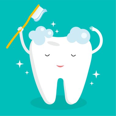 Diş. Diş bakımı vektör çizimi tasarımı