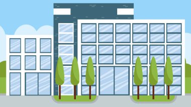 Modern bir ofis binasının vektör çizimi