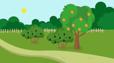Doğanın tasarımı için bir arka planın vektör illüstrasyonu.