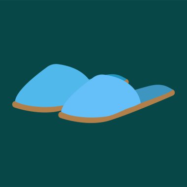 blue slippers icon, vector 