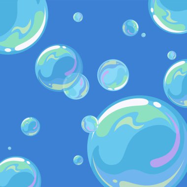 abstract background with soap bubbles, vector illustration
