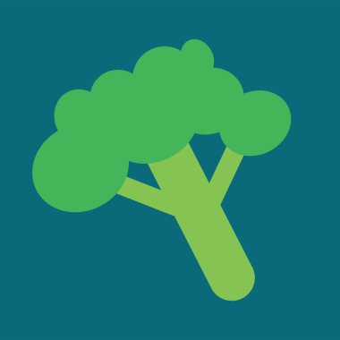 vector illustration of a single green broccoli icon
