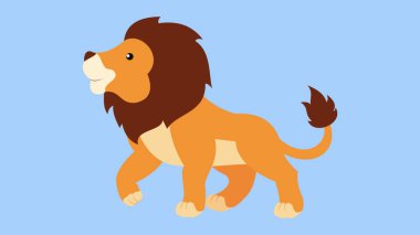 illustration of a lion on blue background 