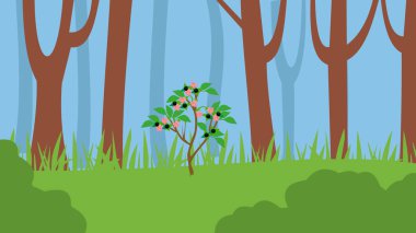 vector illustration of new tree in forest