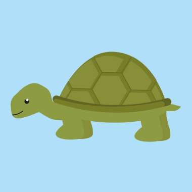 cute cartoon turtle icon. flat illustration of tortoise vector icons for web.
