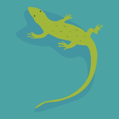 Tatlı bir karikatür kertenkelesinin vektör çizimi