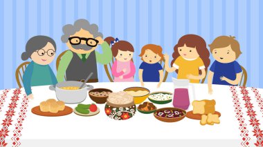 happy family. vector illustration design