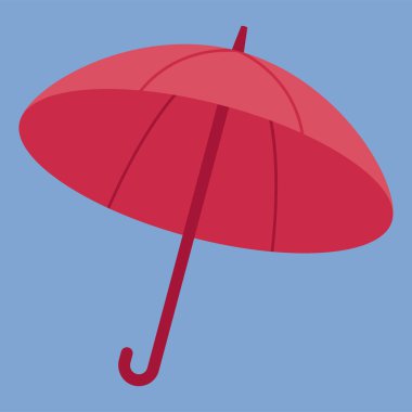 web illustration of a red umbrella on blue background