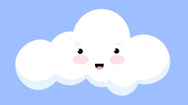 smiling cloud, vector illustration