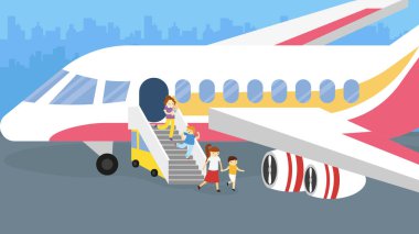 vector illustration of a passenger of airplane 