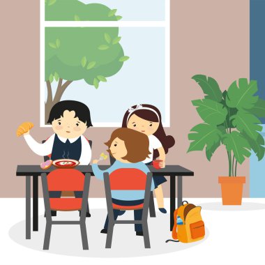 family eating together, vector illustration design