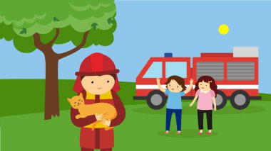 Köpek ve araba vektör çizimine sahip aile