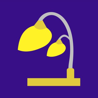 lamp icon in flat style isolated on blue  background. vector illustration