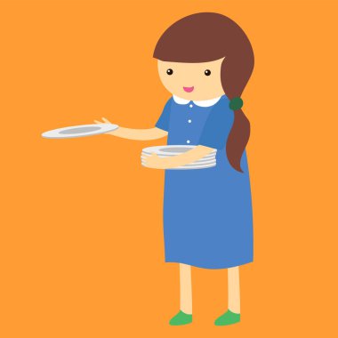 Şef yemek pişirme vektörü illüstrasyonu