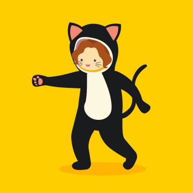 woman in cute cat costume 