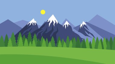 Dağlı ve ormanlı dağ manzarası