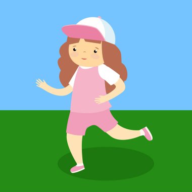 Şirin küçük kız vektör çizimi tasarımı