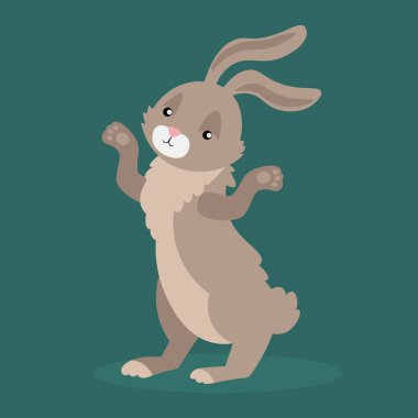 funny cartoon rabbit, web simple illustration.