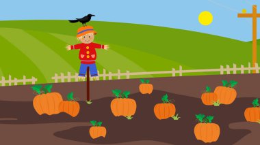 farmer with vegetables and fruits in the field clipart