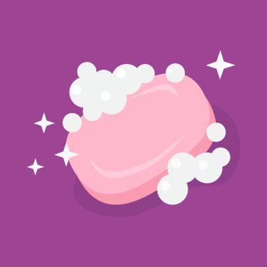pink soap icon over  background, vector illustration