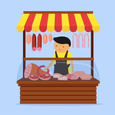 supermarket store design, vector illustration 